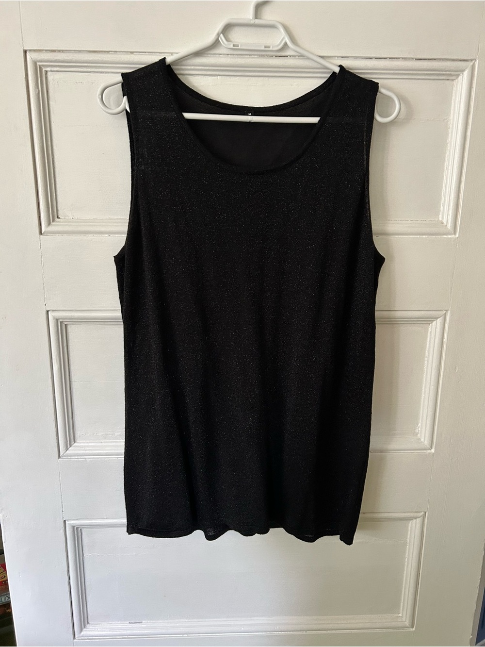 Sleeveless Black Shimmer Tank Top